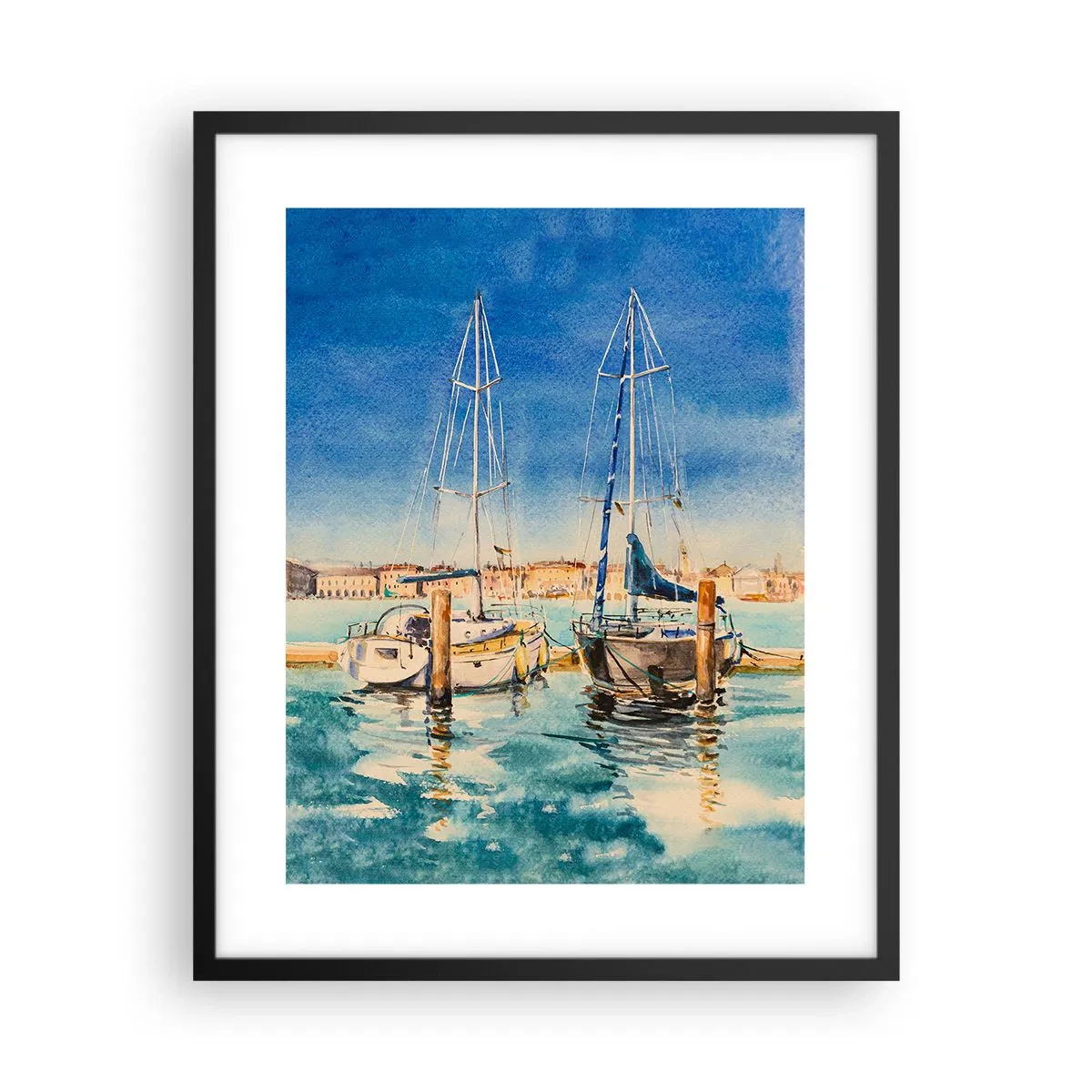 Poster în ramă neagră - Laguna însorită - 40x50 cm