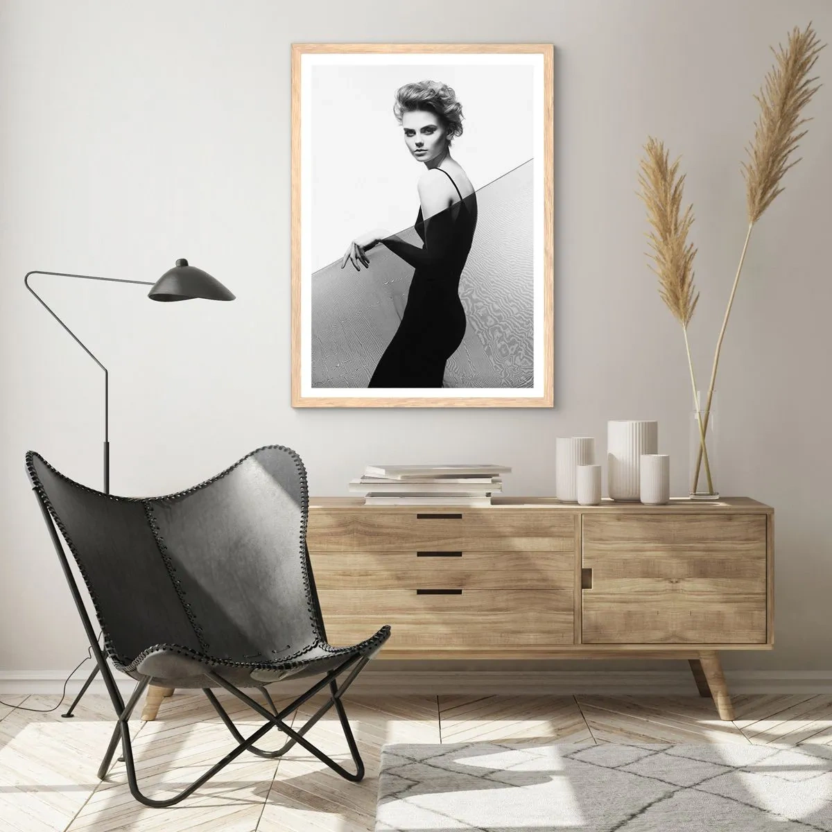 Poster în ramă de stejar deschis - Privirea magnetică - 40x50 cm