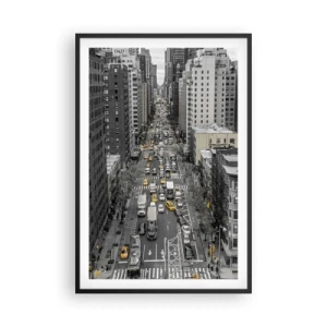 Poster în ramă neagră - Viața în New York - 61x91 cm