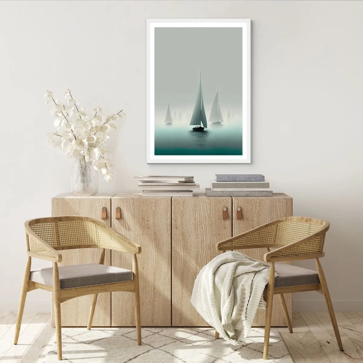 Poster în ramă albă - Create din ceață - 70x100 cm