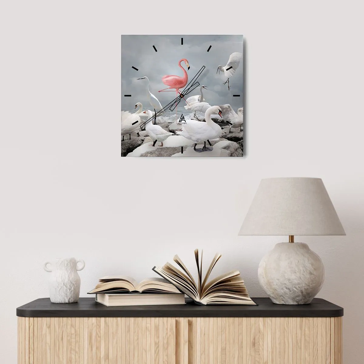 Ceas de perete - Ceas pe sticlă - De unde am venit? - 40x40 cm