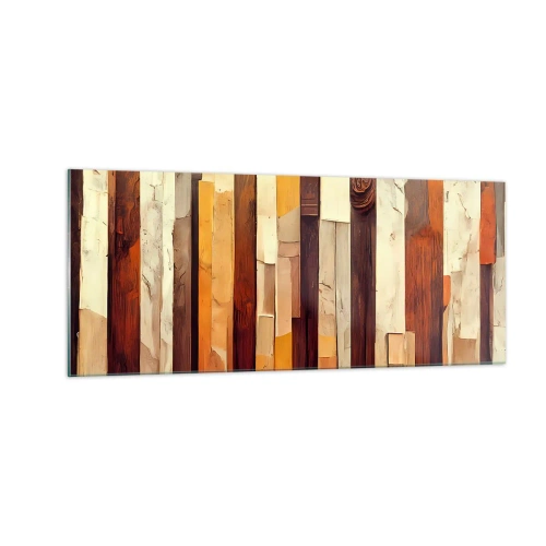 Tablou pe sticlă - Imnul copacilor din pădure - 100x40 cm