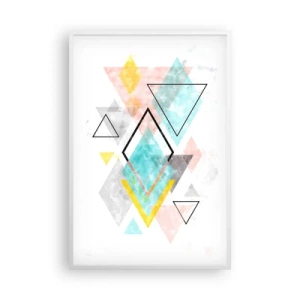 Poster în ramă albă - Joc geometric - 61x91 cm