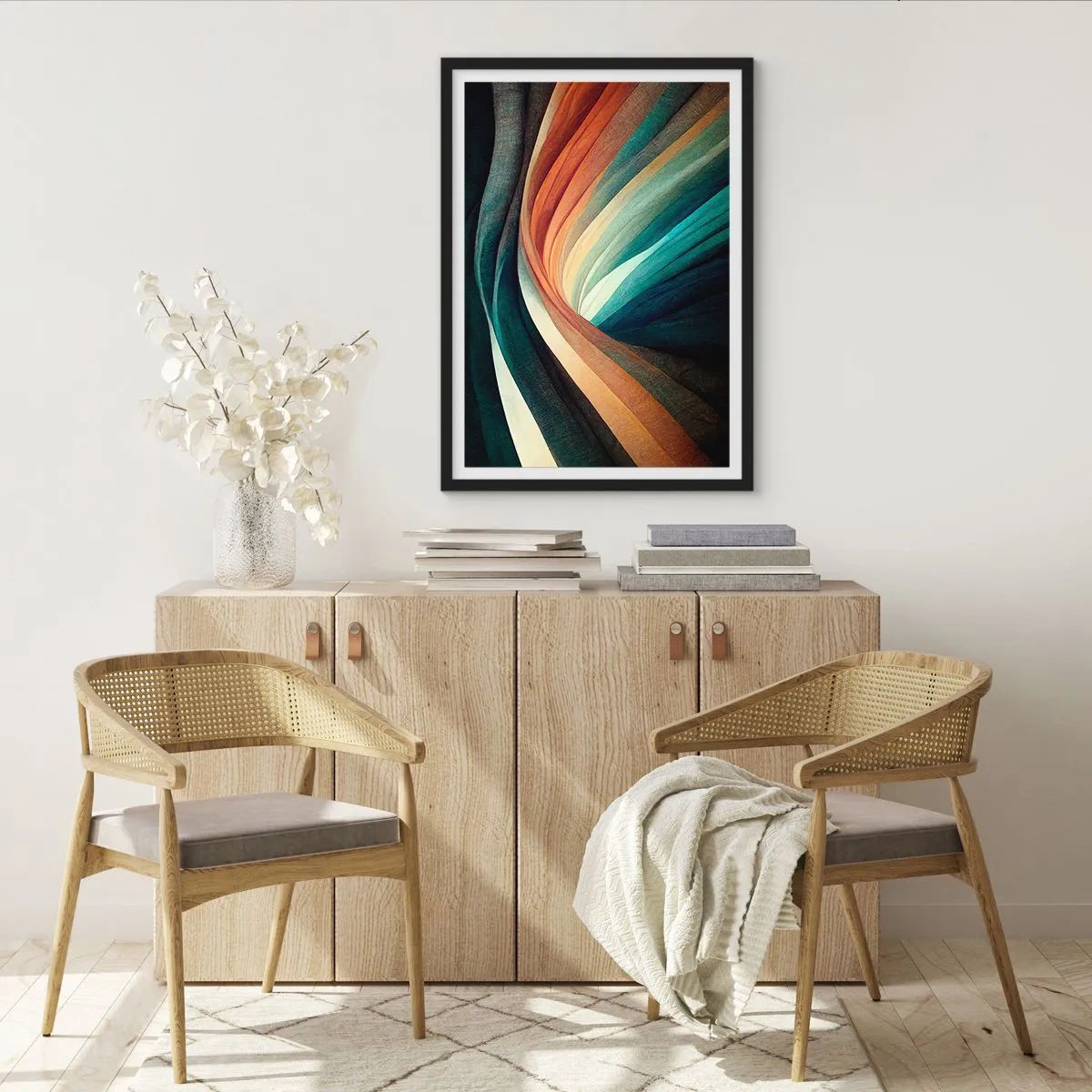 Poster în ramă neagră - Țesute din culori - 61x91 cm
