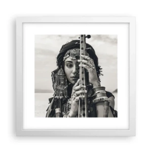 Poster în ramă albă - Muzica orientală în sine - 30x30 cm