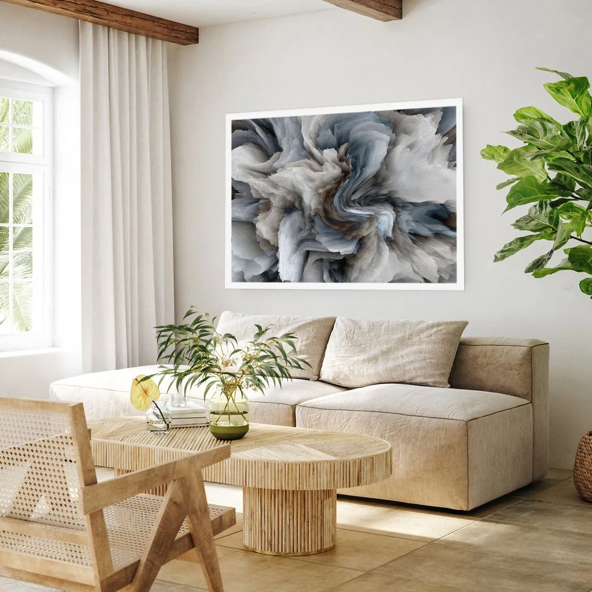 Poster - Piatră și floare - 91x61 cm