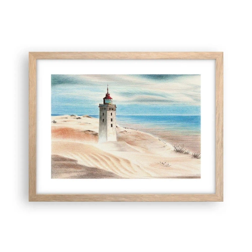 Poster în ramă de stejar deschis - Privind mereu marea - 40x30 cm