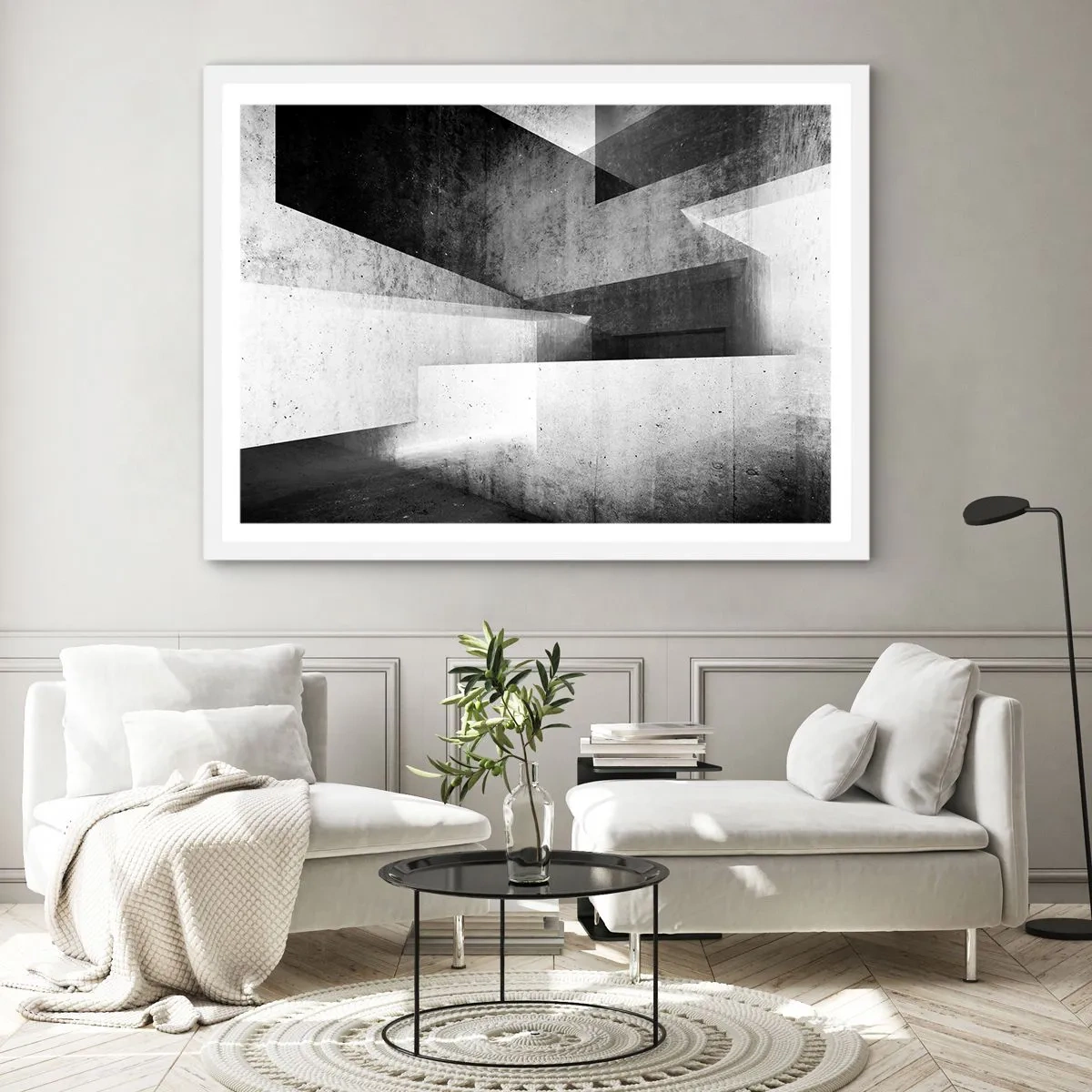 Poster în ramă albă - Structura spațiului - 70x50 cm