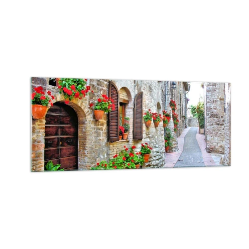 Tablou pe sticlă - Oraș italian de vis - 100x40 cm