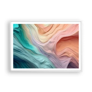 Poster în ramă albă - Valul curcubeu - 100x70 cm