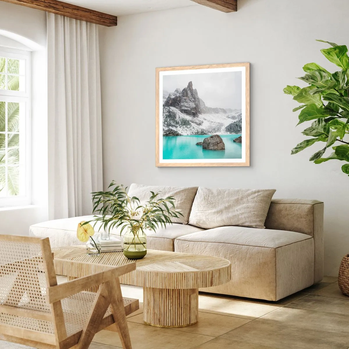 Poster în ramă de stejar deschis - De veghe - 50x50 cm