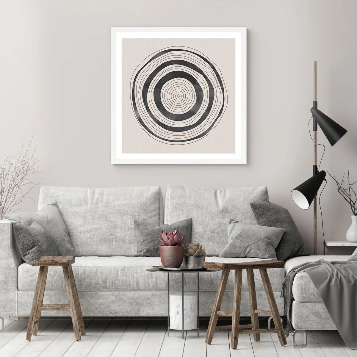 Poster în ramă albă - Centrul cel mai important - 60x60 cm