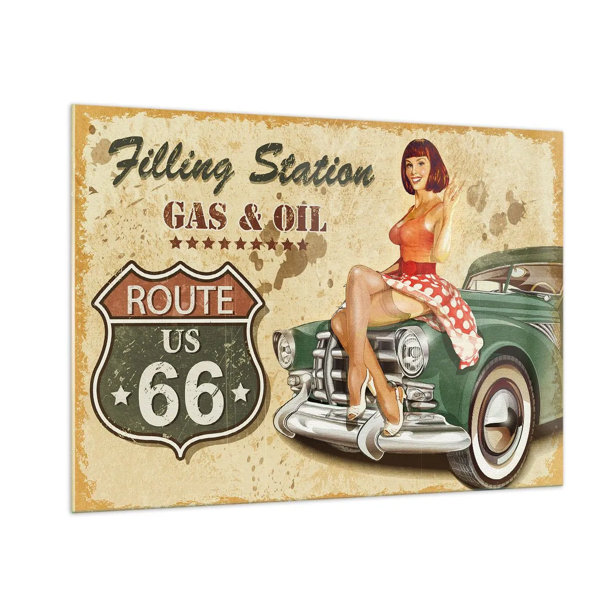 Tablou pe sticlă - Extraordinari ani '40. - 100x70 cm