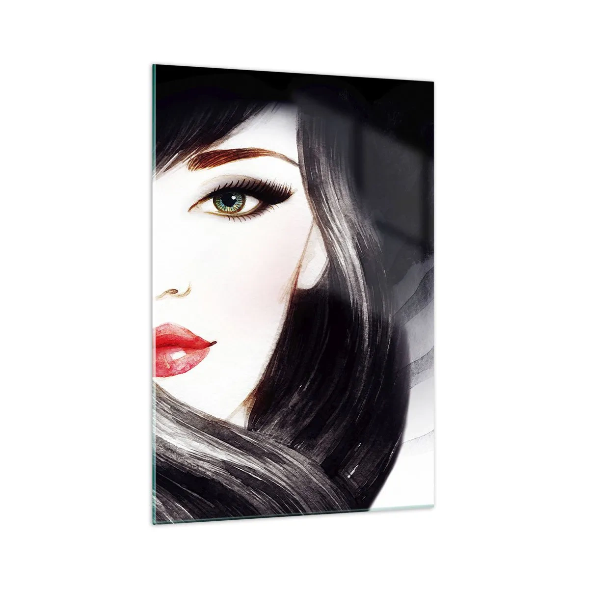 Tablou pe sticlă - Privirea de safir - 70x100 cm