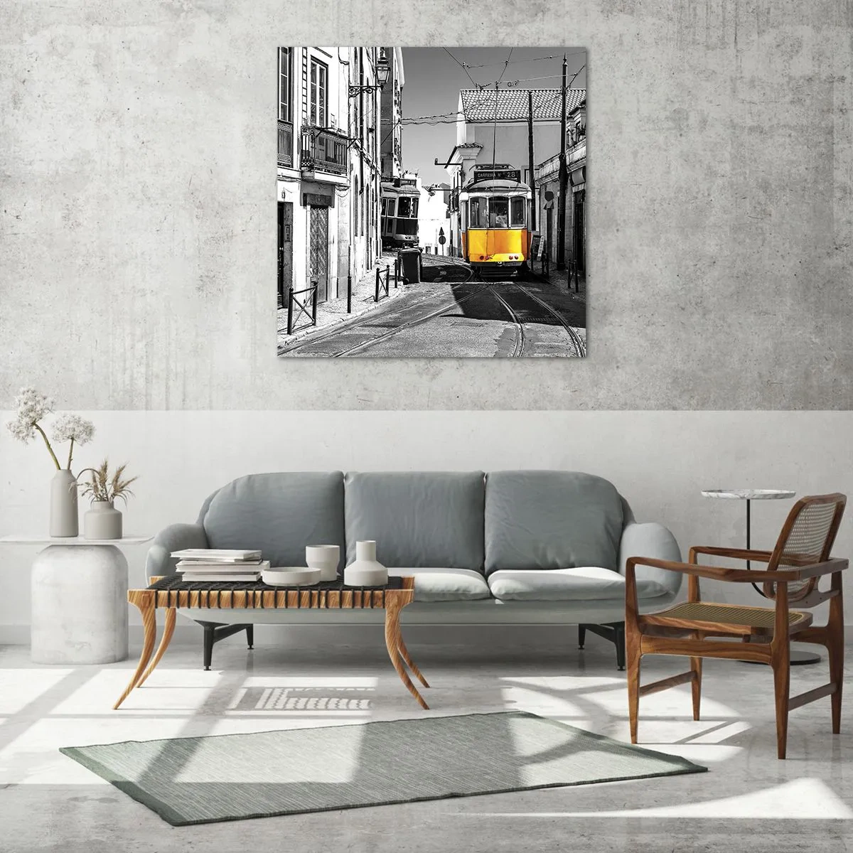 Tablou pe sticlă - Spiritul Lisabonei - 70x70 cm