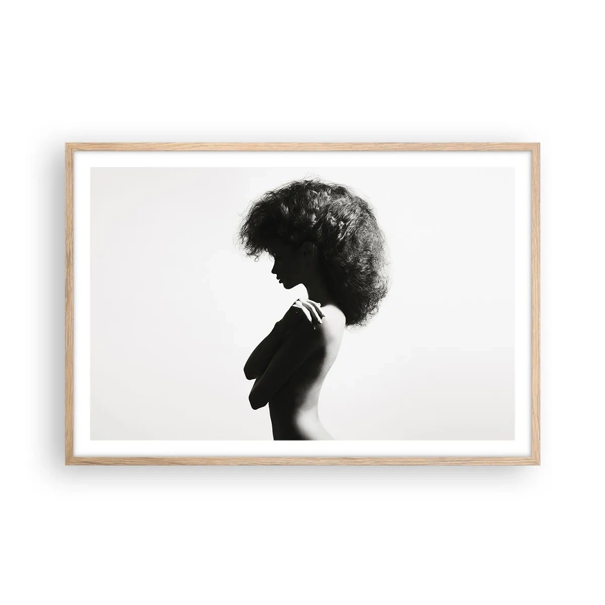 Poster în ramă de stejar deschis - Ca o floare pe o tulpină subțire - 91x61 cm