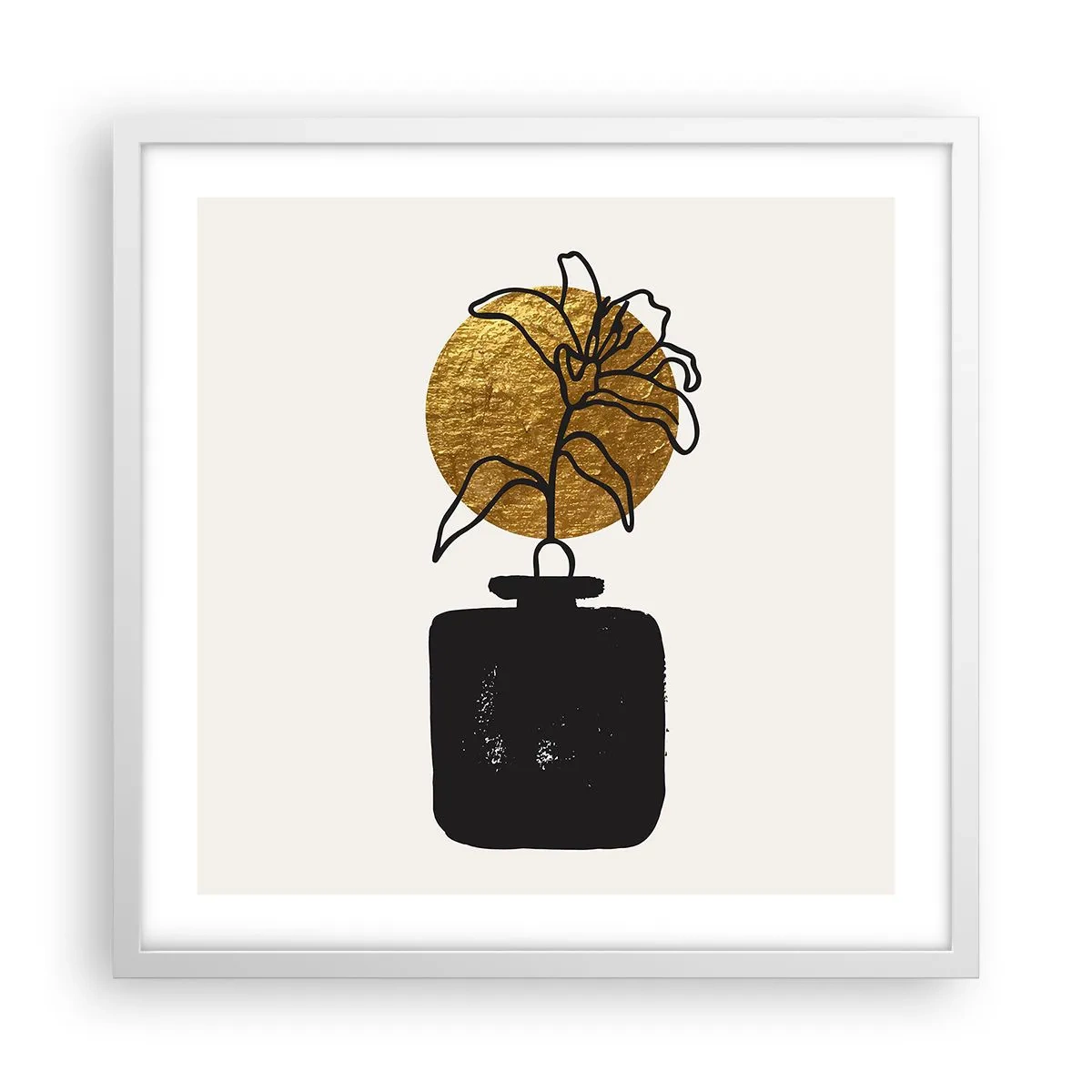 Poster în ramă albă - Cât cântărește aurul? - 50x50 cm