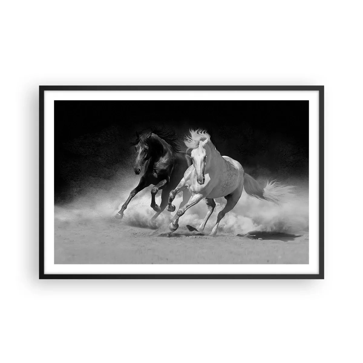 Poster în ramă neagră - Galopul libertății - 91x61 cm