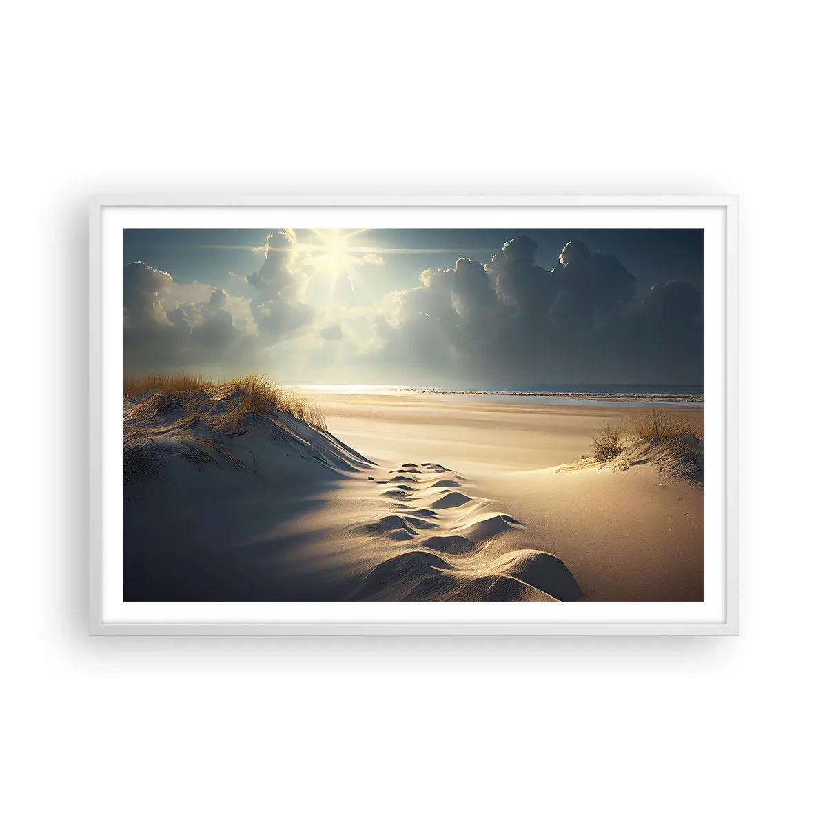 Poster în ramă albă - Peisaj liniștitor - 91x61 cm