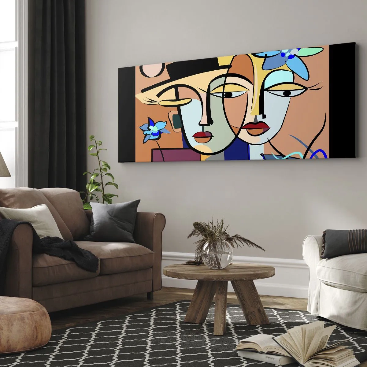 Tablou pe pânză - Întâlnire cu Picasso - 100x40 cm