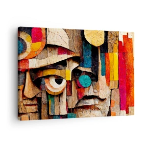 Tablou pe pânză Canvas - Fețe abstracte în culori intense - 70x50cm - Te văd... - Decorațiune modernă pentru perete pentru living și dormitor ARTTOR