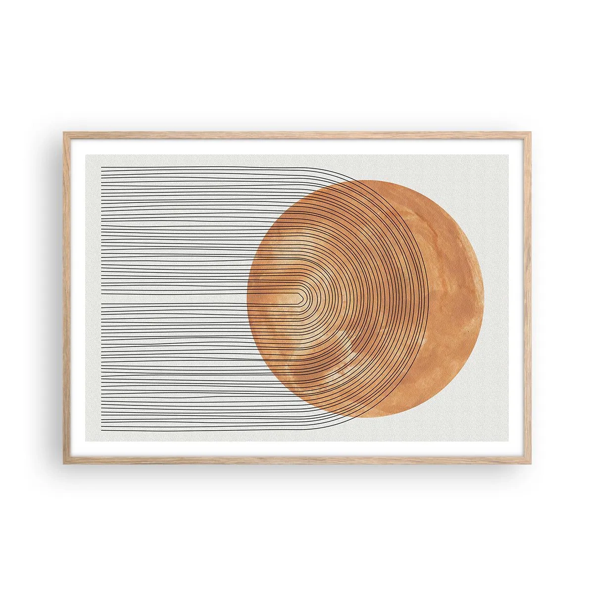 Poster în ramă de stejar deschis - Compoziția solară - 100x70 cm