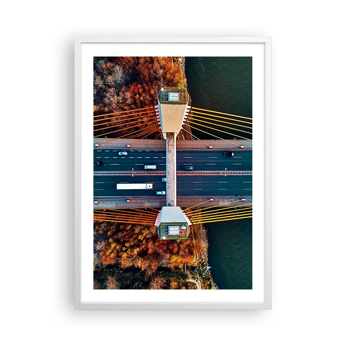 Poster în ramă albă - Din pădure spre apă - 50x70 cm