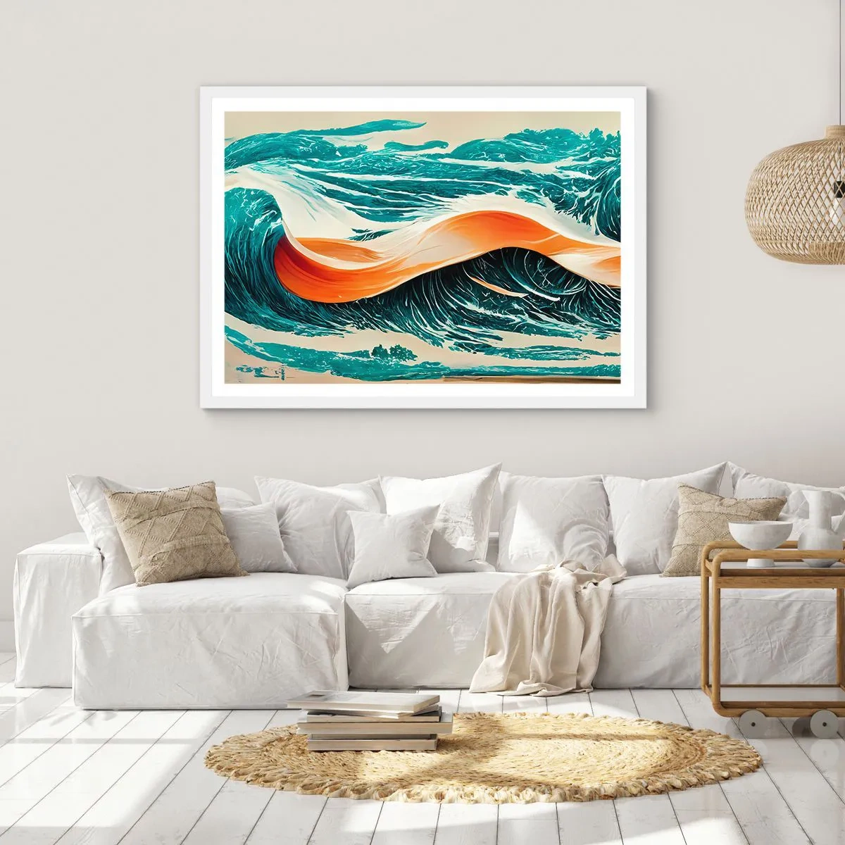 Poster în ramă albă - Visul unui surfer - 40x30 cm