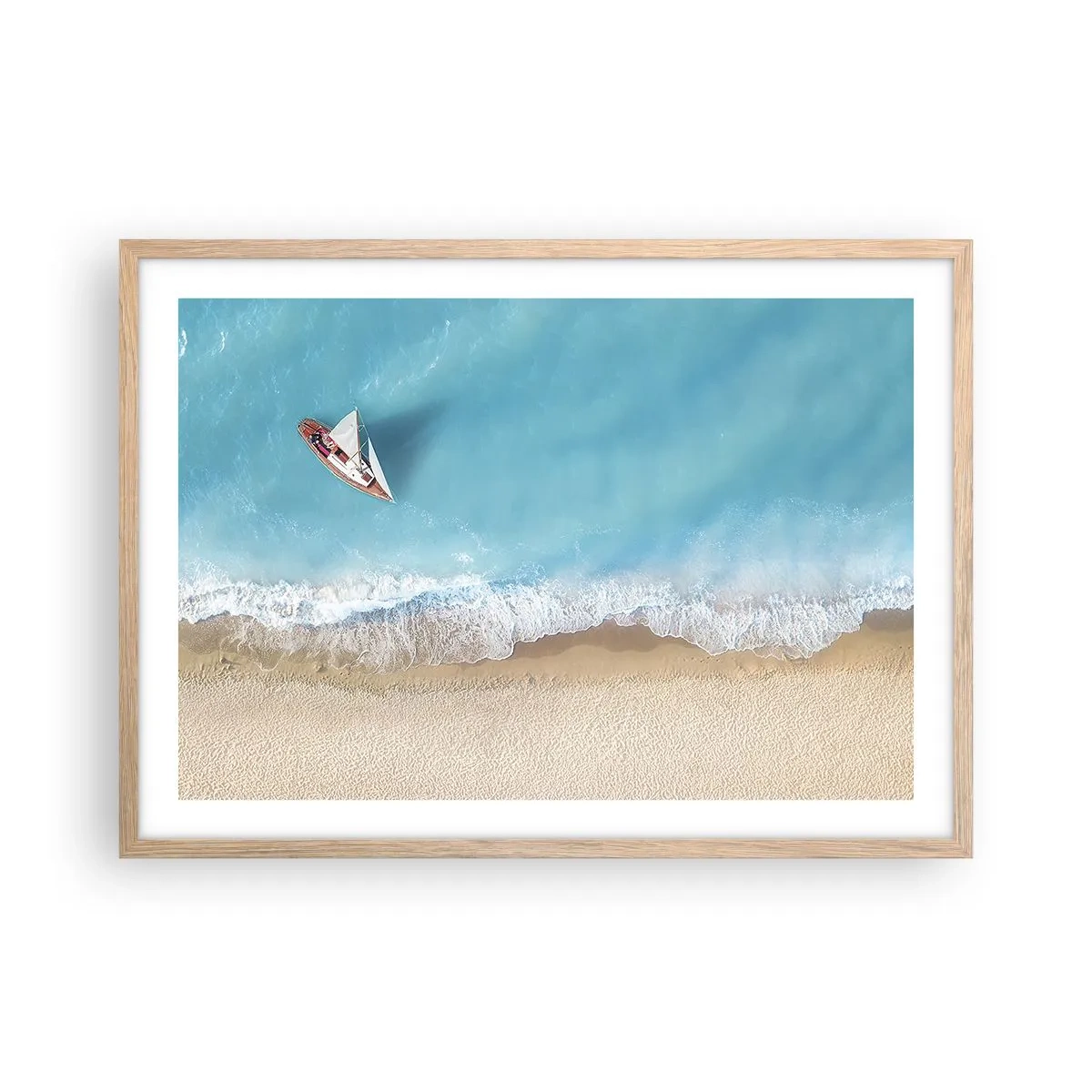 Poster în ramă de stejar deschis - La frontieră dintre albastru și auriu - 70x50 cm