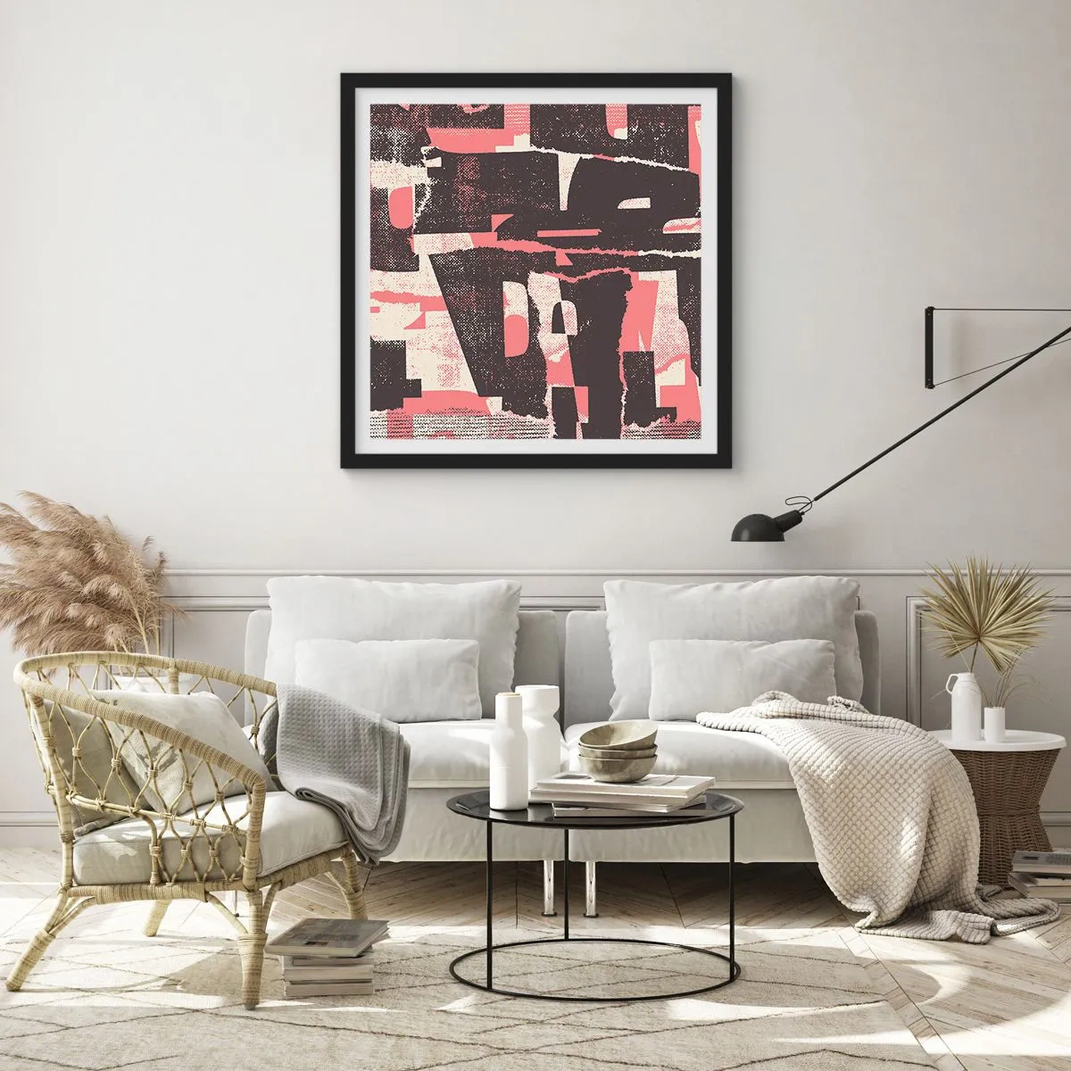 Poster în ramă neagră - Toată această agitație - 30x30 cm