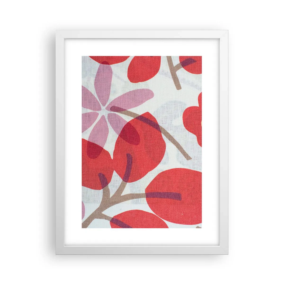 Poster în ramă albă - Aranjament floral în roz - 30x40 cm