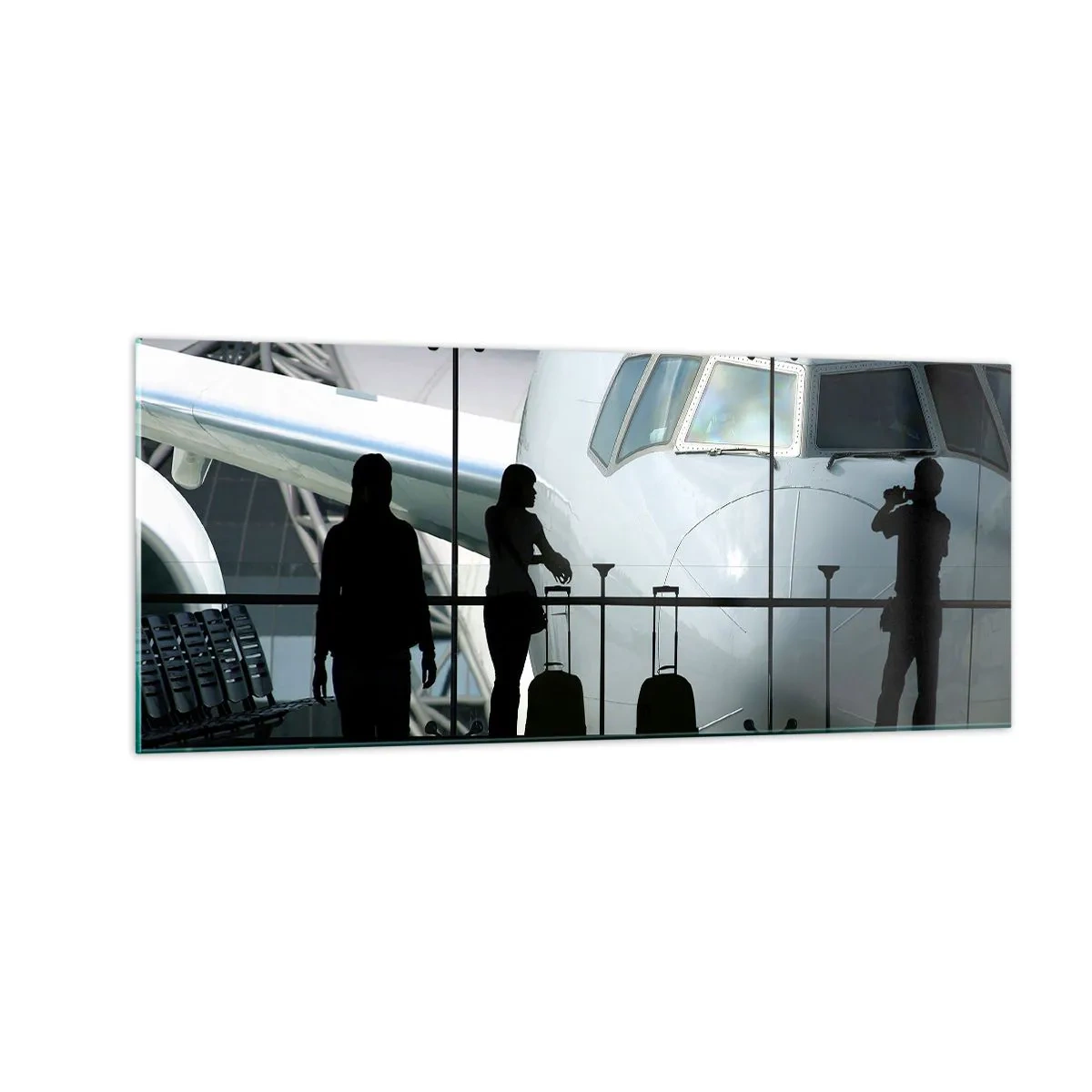 Tablou pe sticlă - Vis a vis la aeroport - 100x40 cm