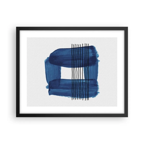 Poster în ramă neagră - Compoziție albastru-negru - 50x40 cm
