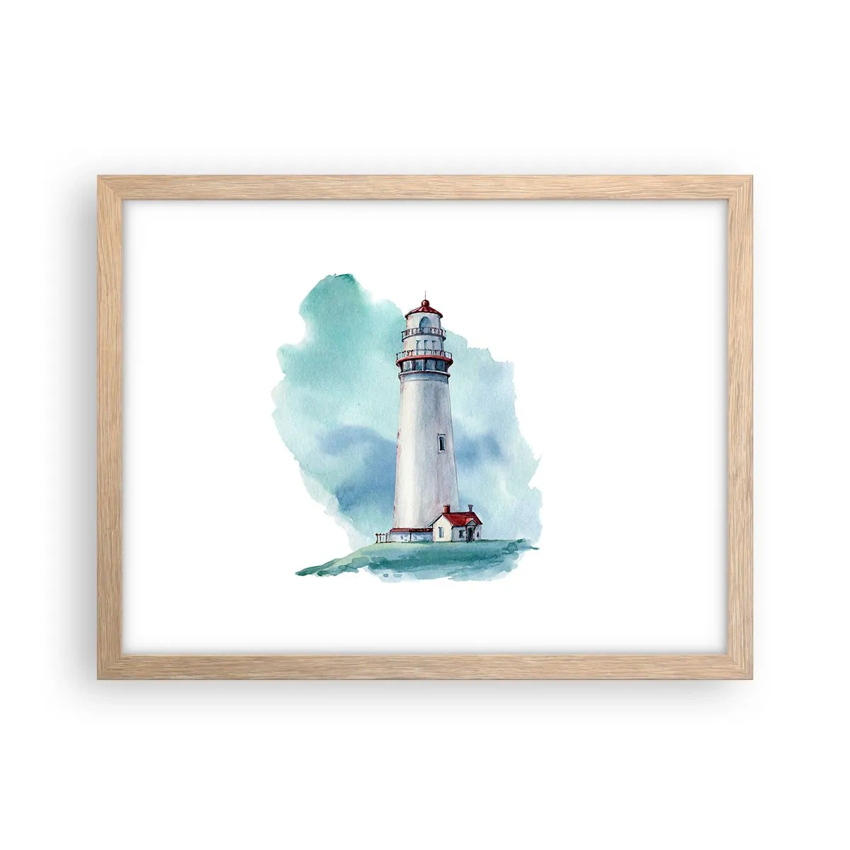 Poster în ramă de stejar deschis - Sora blândă a albastrului - 40x30 cm