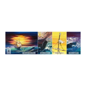 Mostră de Tapet Standard Eco - Înfruntând valurile - Barca de navigat, Mare, Furtună - 100x30 cm