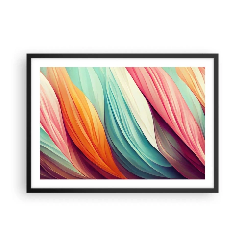 Poster în ramă neagră - Țesătură de curcubeu - 70x50 cm
