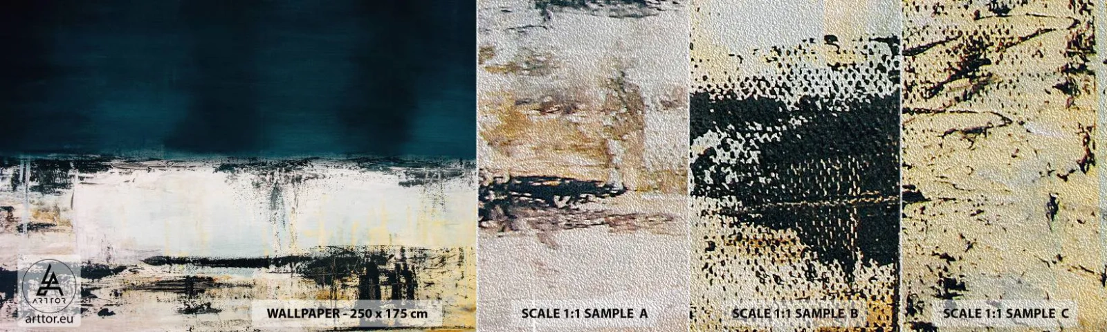 Mostră tapet Premium Sand - Compoziție orizontală - Abstracția, Bucată, Pictura - 100x30 cm