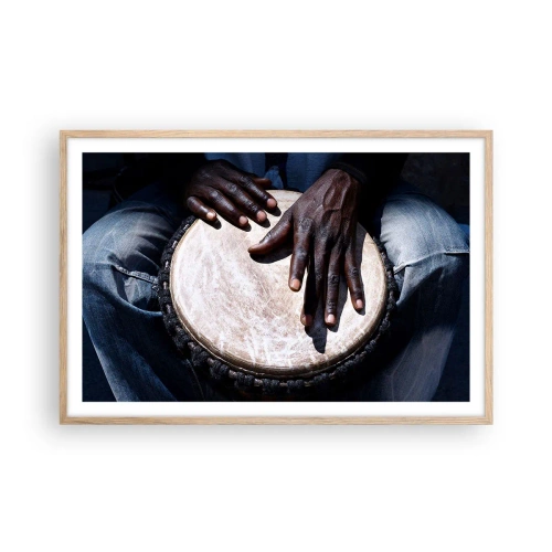 Poster în ramă de stejar deschis - Trăiește în ritmul tău - 91x61 cm