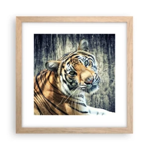 Poster în ramă de stejar deschis - Portret în fluxuri de lumină - 30x30 cm