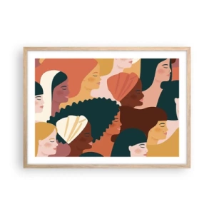 Poster în ramă de stejar deschis - Numai feminitate - 70x50 cm
