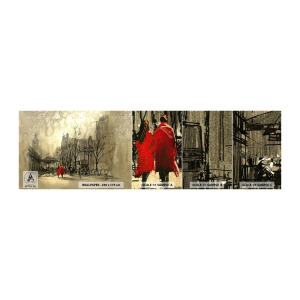 Mostră de Tapet Standard Eco - O întâlnire în ceața londoneză  - Oraș, Londra, Arhitectură - 100x30 cm