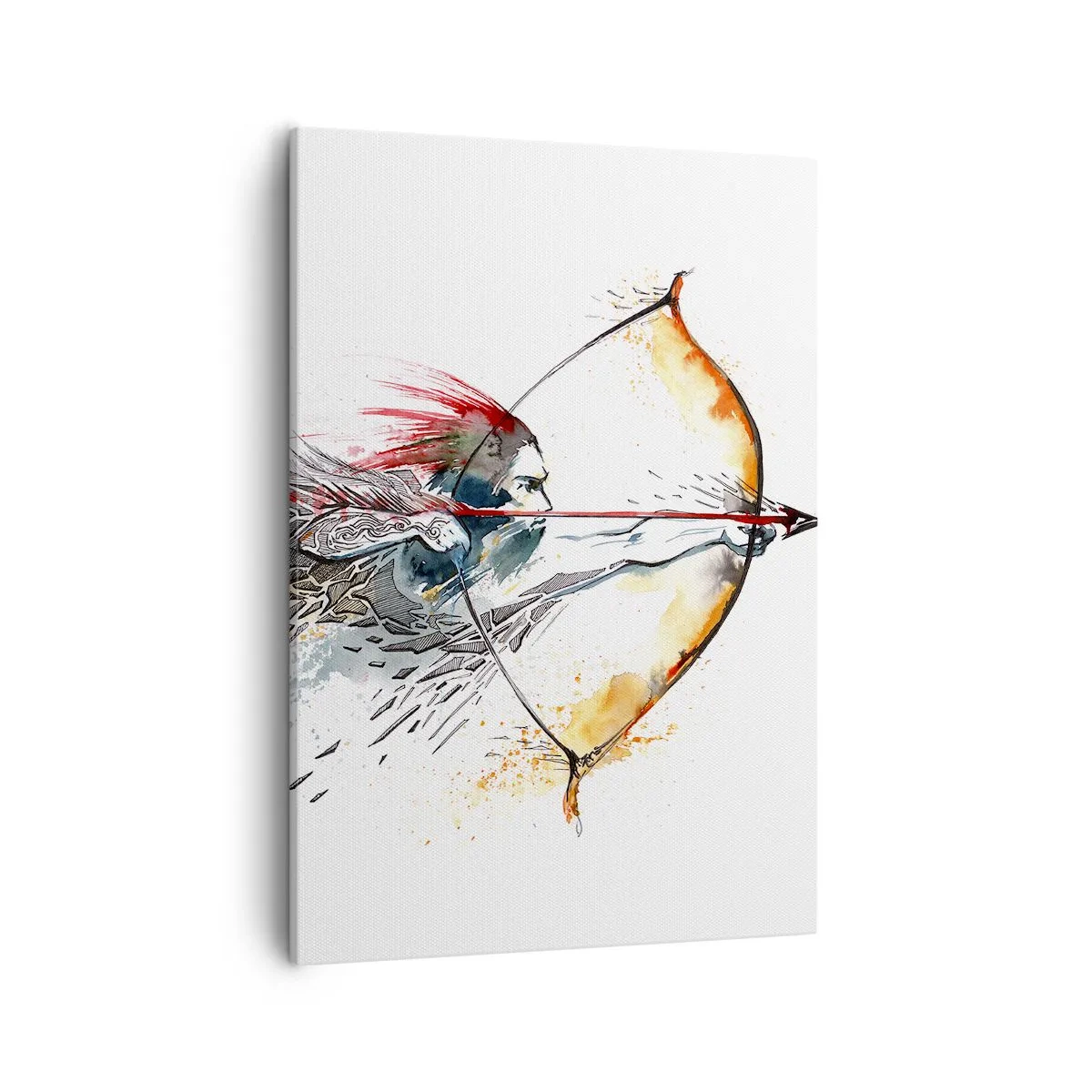 Tablou pe pânză - Războinic mitic cu un arc de foc - 50x70 cm