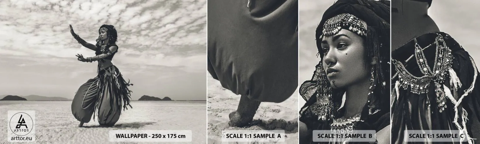 Mostră tapet autocolant Deluxe Sticker - Dansul insulelor sudice - Dansator, India, Orienta - 100x30 cm