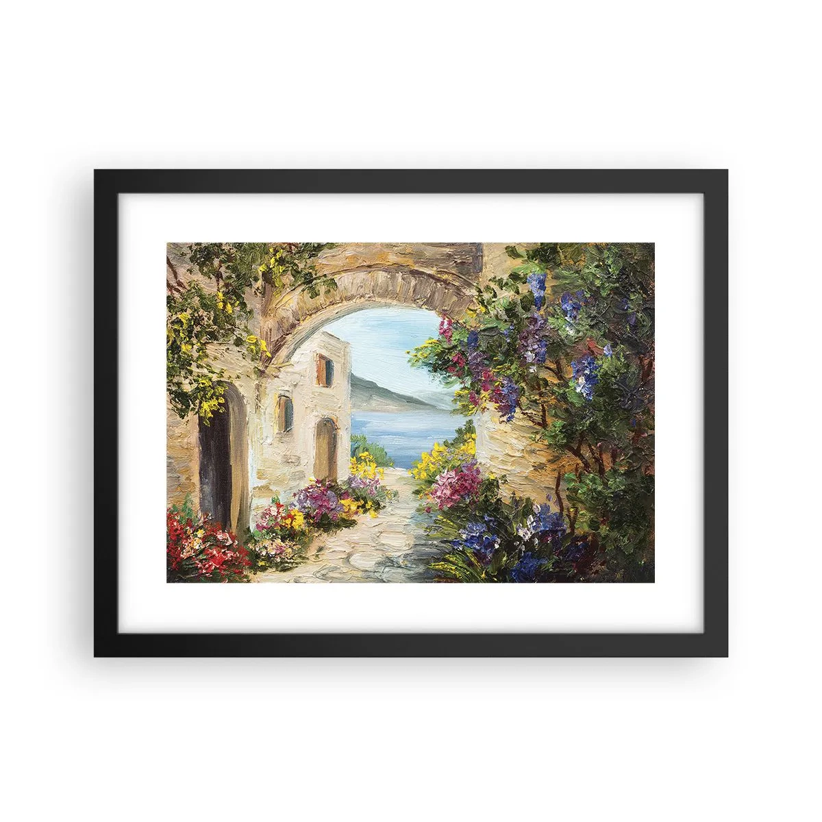 Poster în ramă neagră - Farmecul peisajului de coastă - 40x30 cm