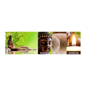 Mostră tapet autocolant Deluxe Sticker - Viața este frumoasă - Buddha, Bambus, spa - 100x30 cm
