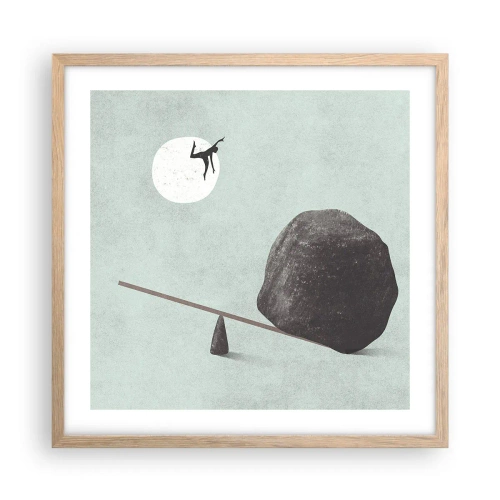 Poster în ramă de stejar deschis - Visul îndeplinit - 50x50 cm