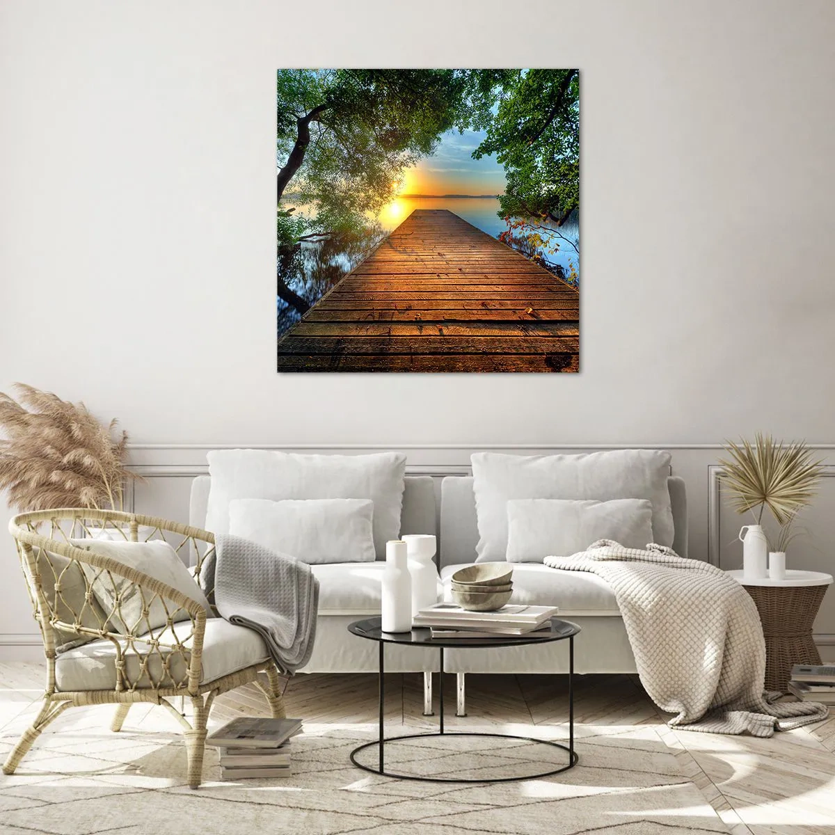 Tablou pe sticlă - Nu te grăbi, stai jos - 50x50 cm