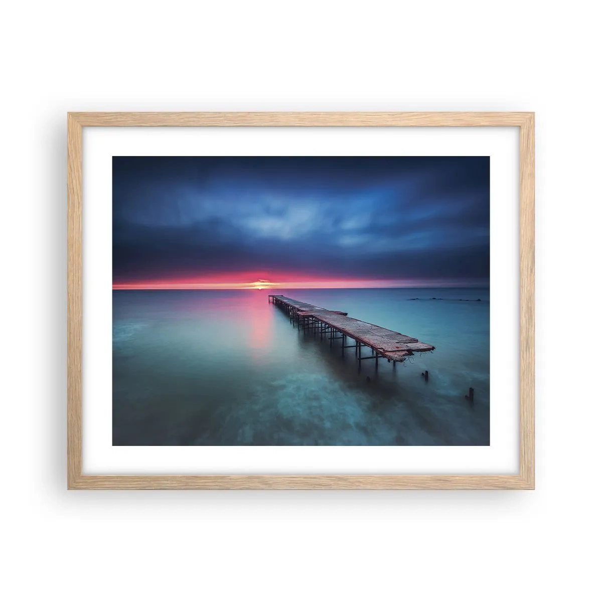 Poster în ramă de stejar deschis - Între cer și pământ - 50x40 cm