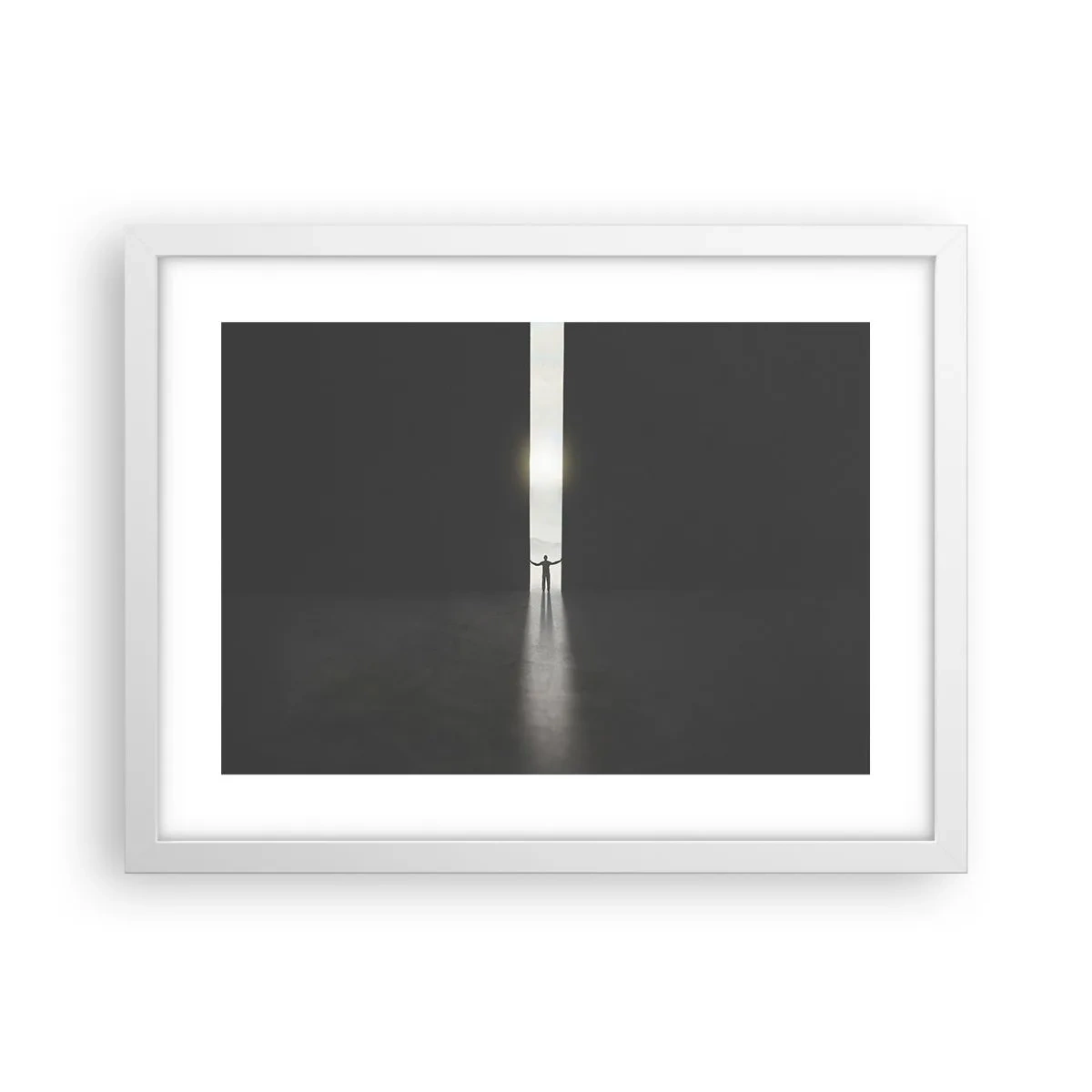 Poster în ramă albă - Un pas spre un viitor luminos - 40x30 cm