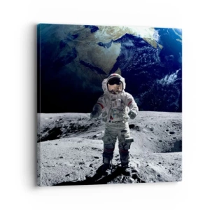 Tablou pe pânză - Salutări de pe Lună - 30x30 cm